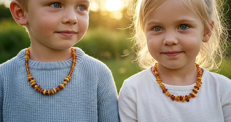 Dzintars bērniem Baltijas dzintara krelles mazuļiem | Bērnu dzintara rotas