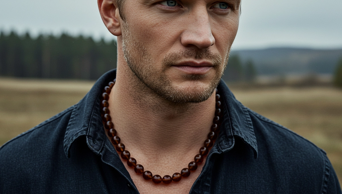 Dzintara krelles vīrietim Baltijas dzintara krelles vīrietim | Dzintara kaklarota vīrietim