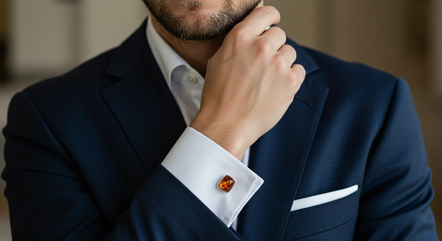 Vīriešu aproču pogas Dzintara un sudraba aproču pogas vīriešiem | Vīriešu rotaslietas no dzintara