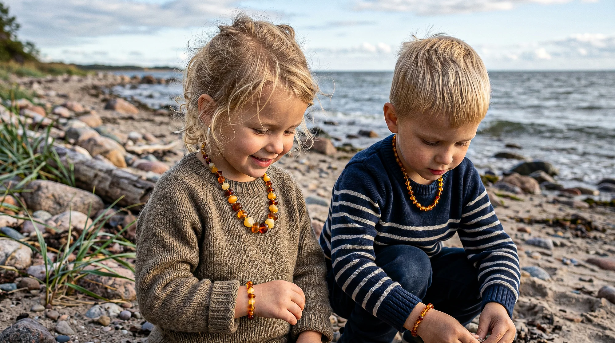 Rotaslietas sievietēm: krelles, aproces, auskari, kuloni Oriģinālas Baltijas dzintara rotaslietas bērniem - plaša krellīšu un aproču izvēle mazajiem, dabīgs dzintars un drošs stiprinājums. Krelles un rokassprādzes zēniem un meitenēm.
